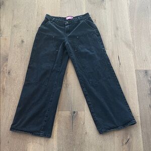 Edikted Black Wide-Leg Utility Jeans